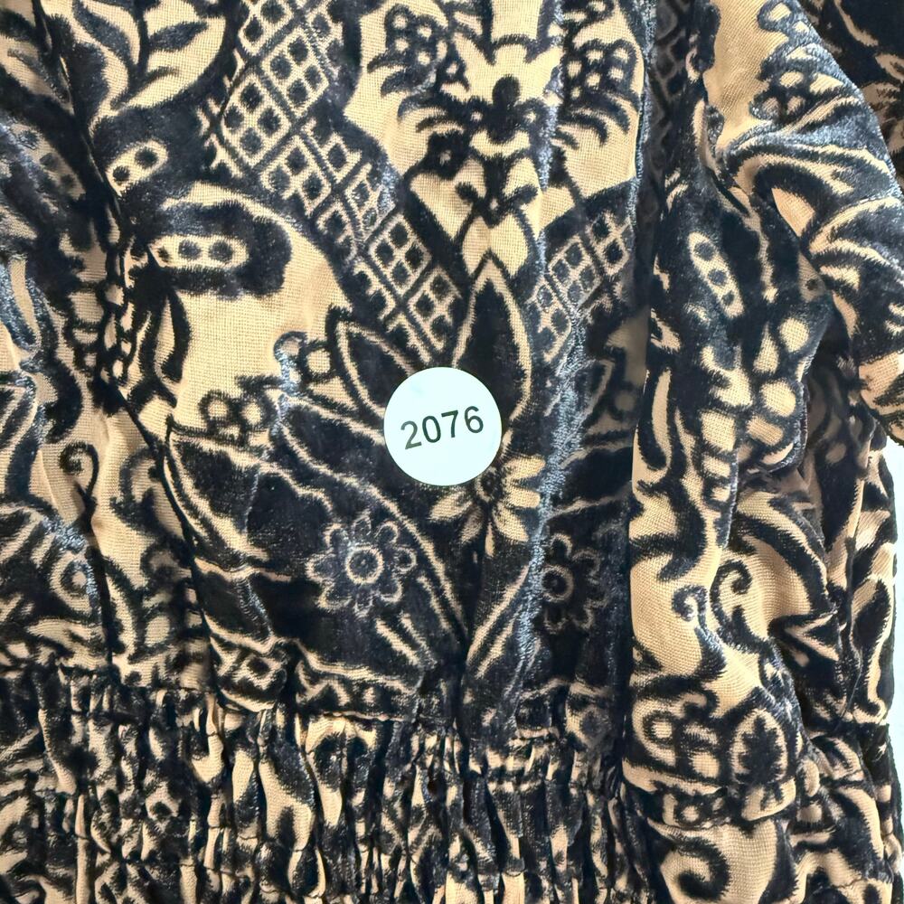 Anthropologie Somerset Maxi Velvet Burnout Dress Tiered Black Floral Size S - Picture 10 of 10
